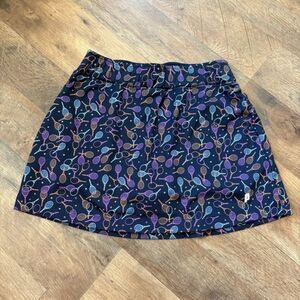 Prince Girls M Navy Blue Tennis Racket Print Skort Athletic Skirt Sporty Preppy